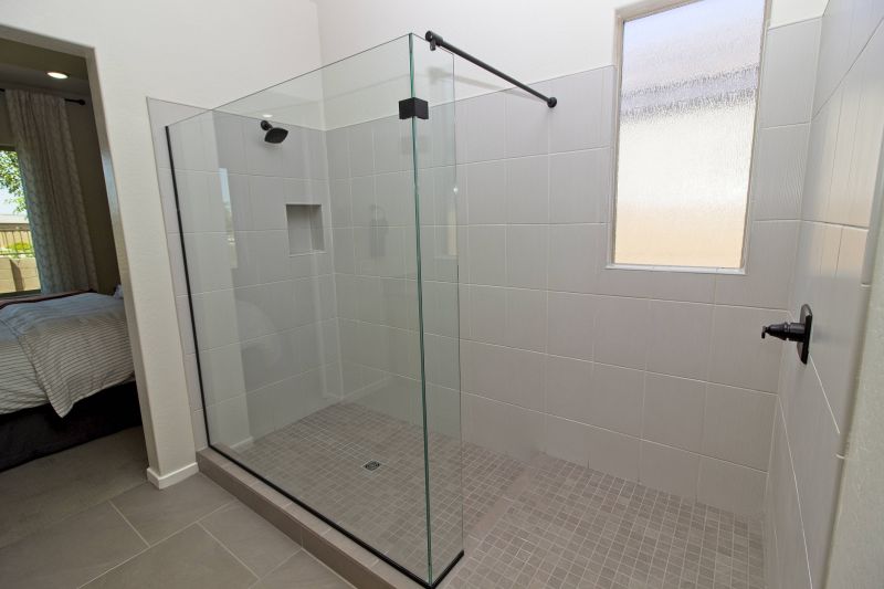 Glass Shower with Black Frame Accents